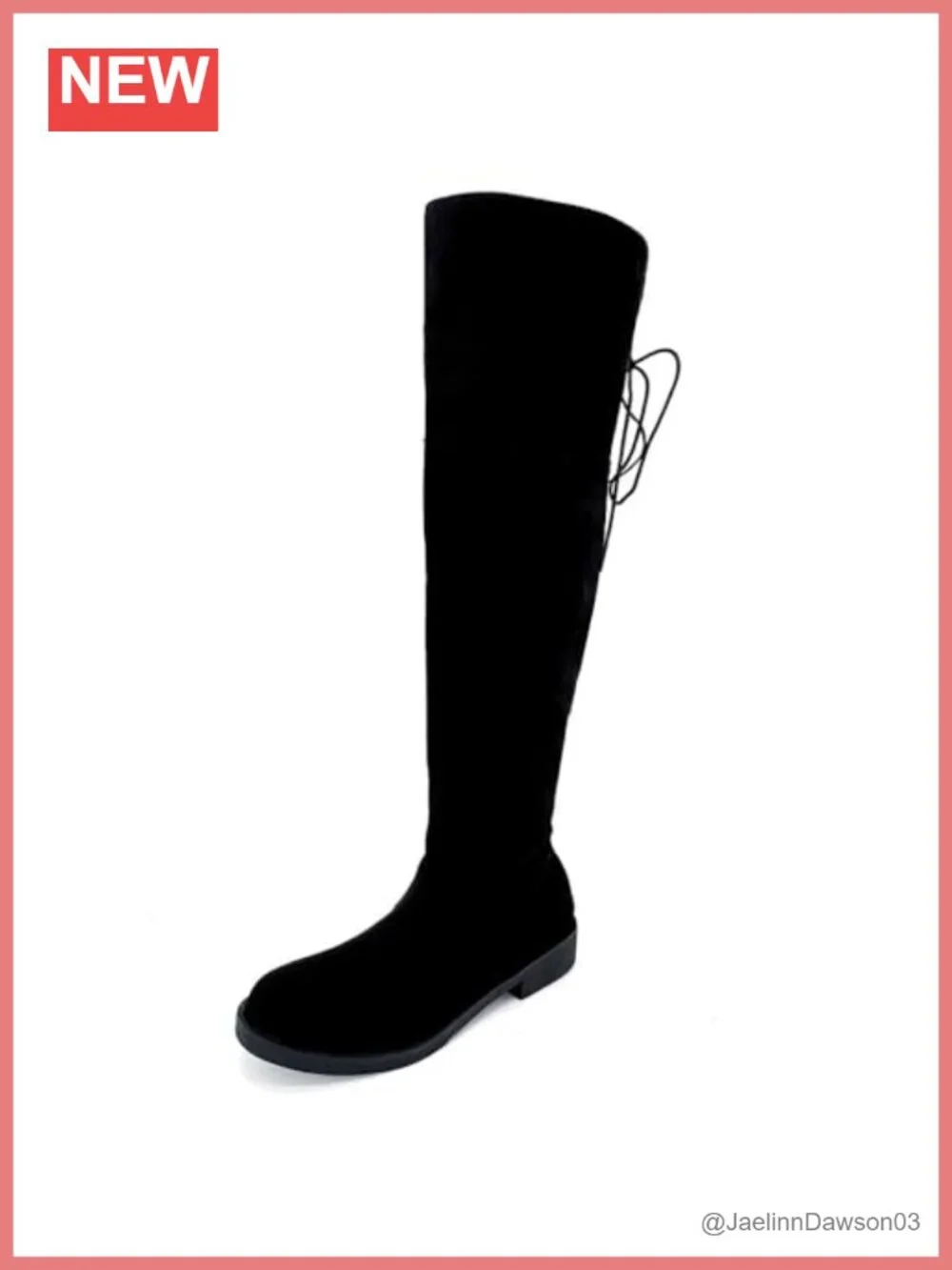 Wide Calf Suede Leather Over Knee High Chunky Heel Boots Side Zipper Lace Up